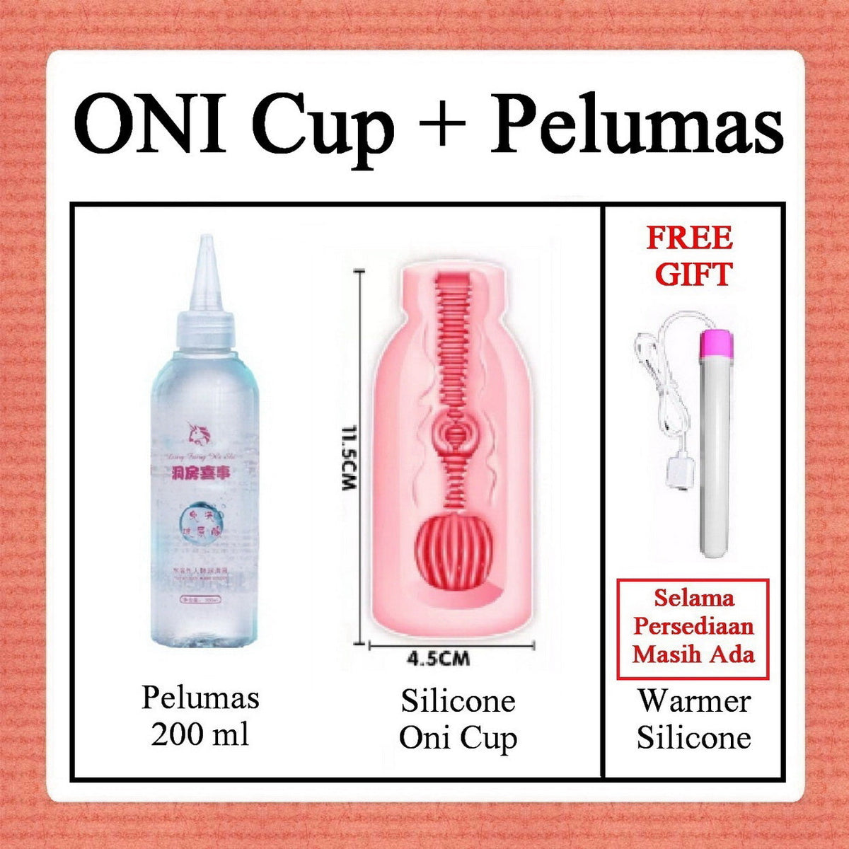 Pekalongan Red Angels Male Cup Oni Cup Silicone + Pelumas 200ml