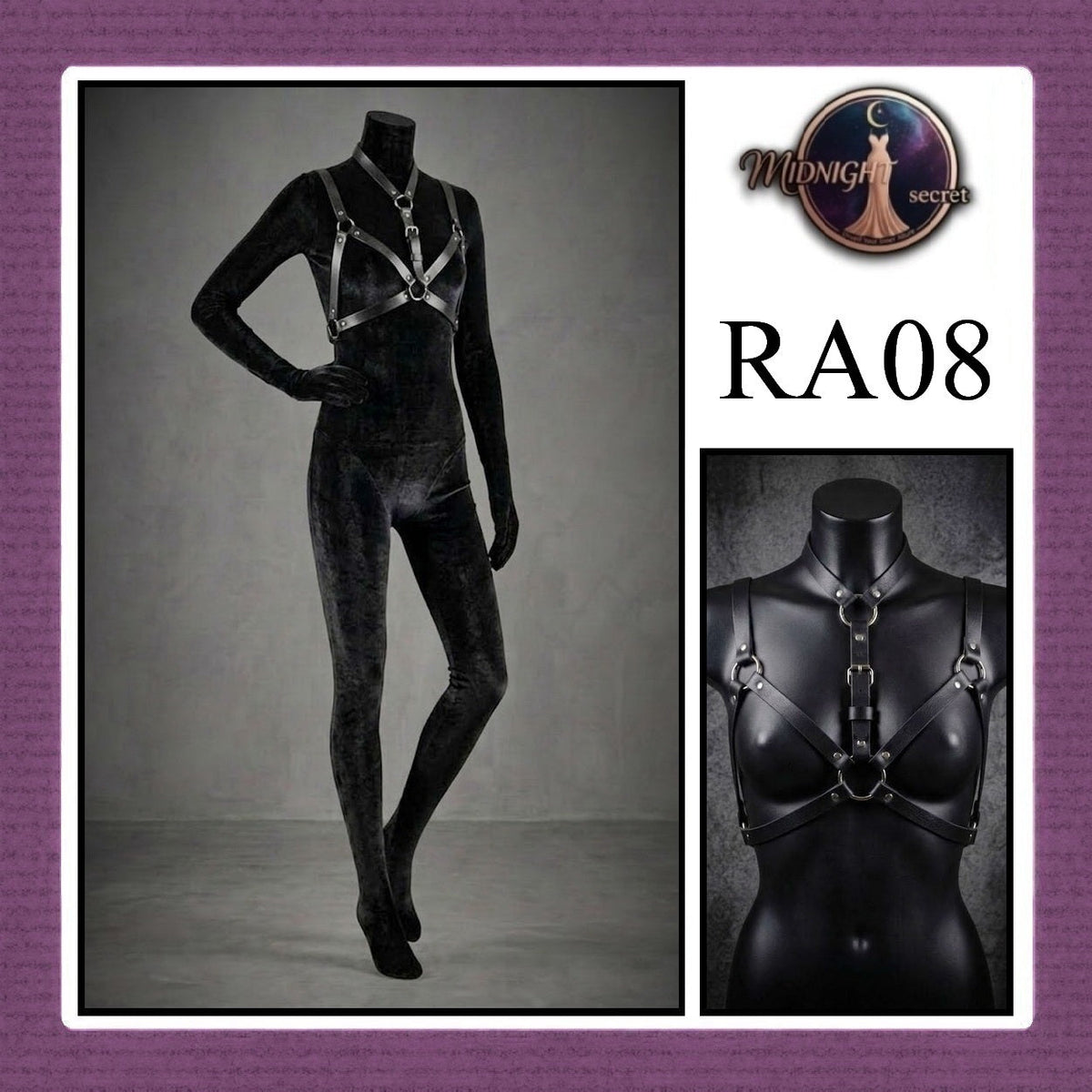 Pekalongan Midnight Body Sexy Harness RA08 - Lingerie Fashion Gothic Streetwear PU Leather