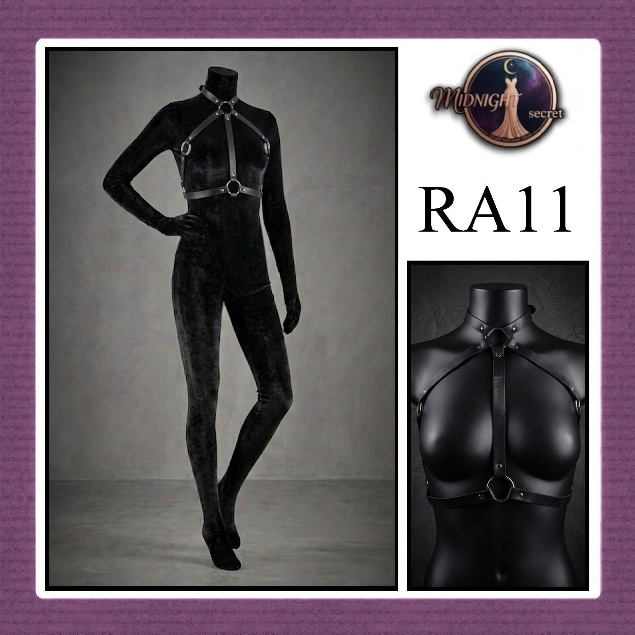 Pekalongan Midnight Body Sexy Harness RA11 - Lingerie Fashion Gothic Streetwear PU Leather