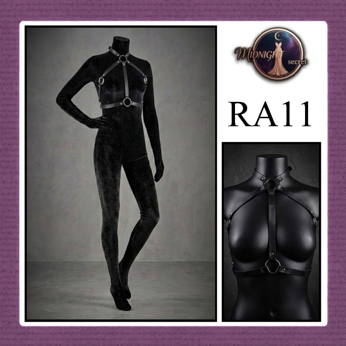 Pekalongan Midnight Body Sexy Harness RA11 - Lingerie Fashion Gothic Streetwear PU Leather