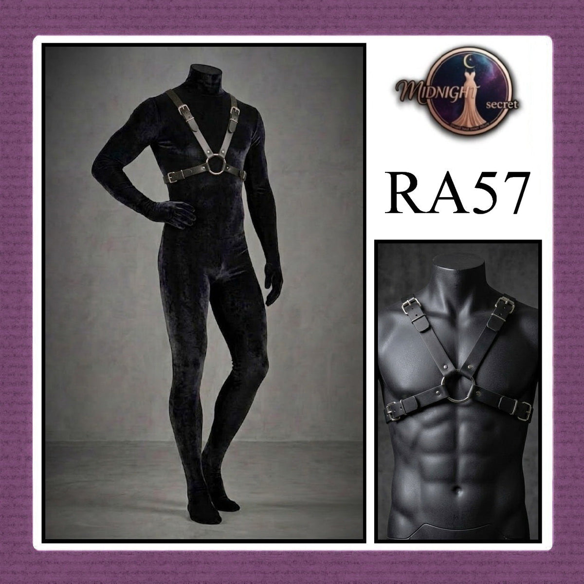 Pekalongan Midnight Body Sexy Harness RA57 - Lingerie Fashion Gothic Streetwear PU Leather