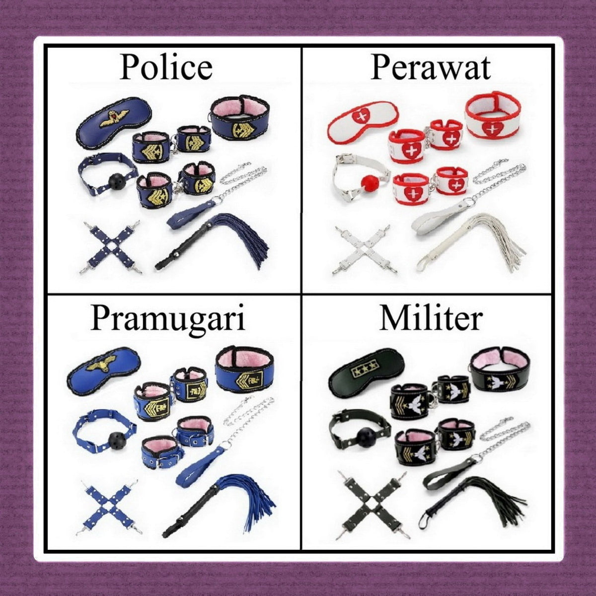 Pekalongan Midnight Set Premium BDSM Fashion Toys Seragam Tema Police Perawat Pramugari Militer