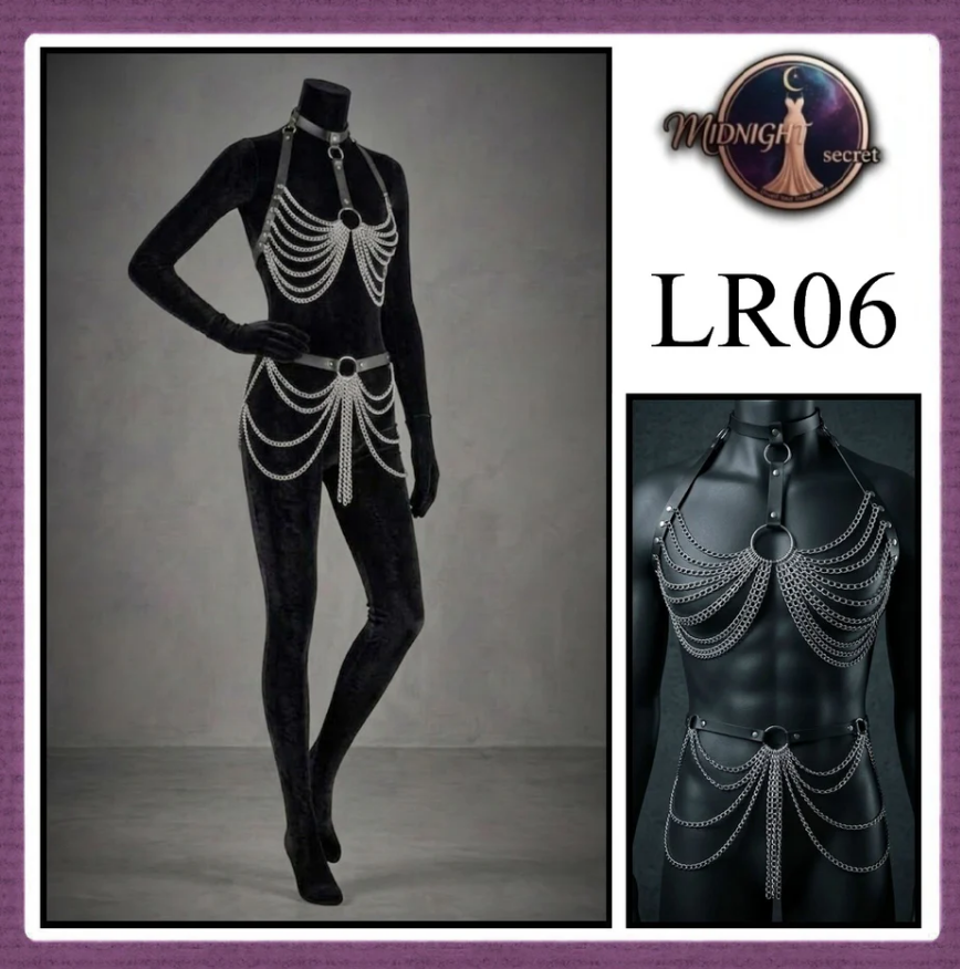 Midnight Body Sexy Harness LR06 - Lingerie Fashion Gothic Streetwear PU Leather