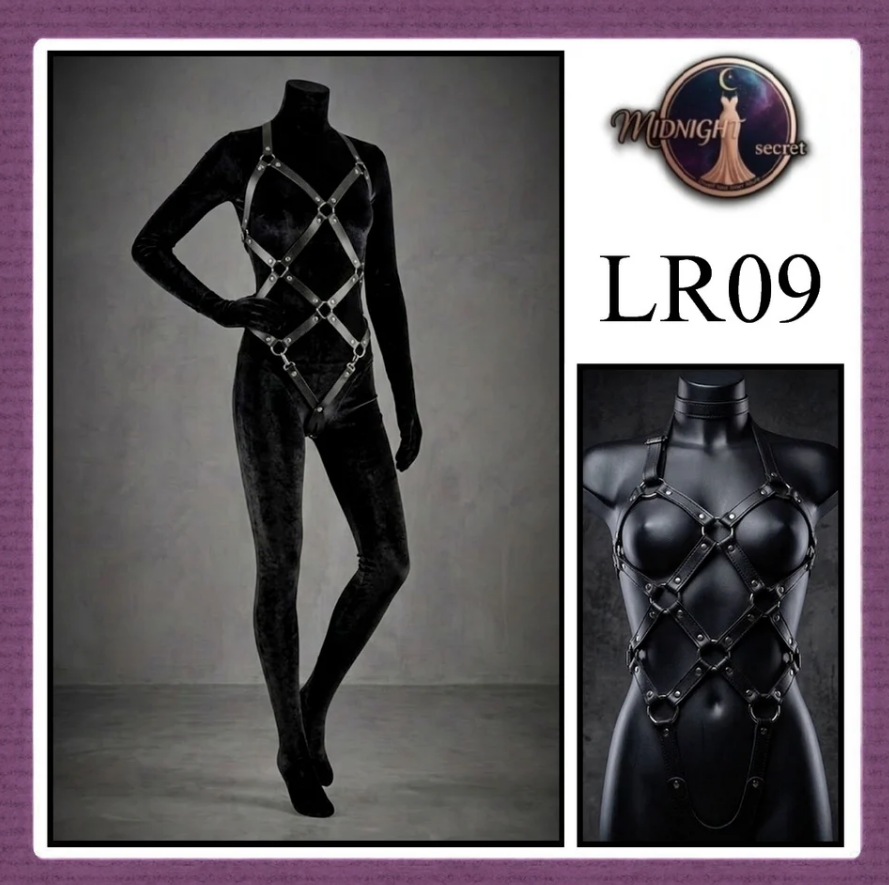 Midnight Body Sexy Harness LR09 - Lingerie Fashion Gothic Streetwear PU Leather