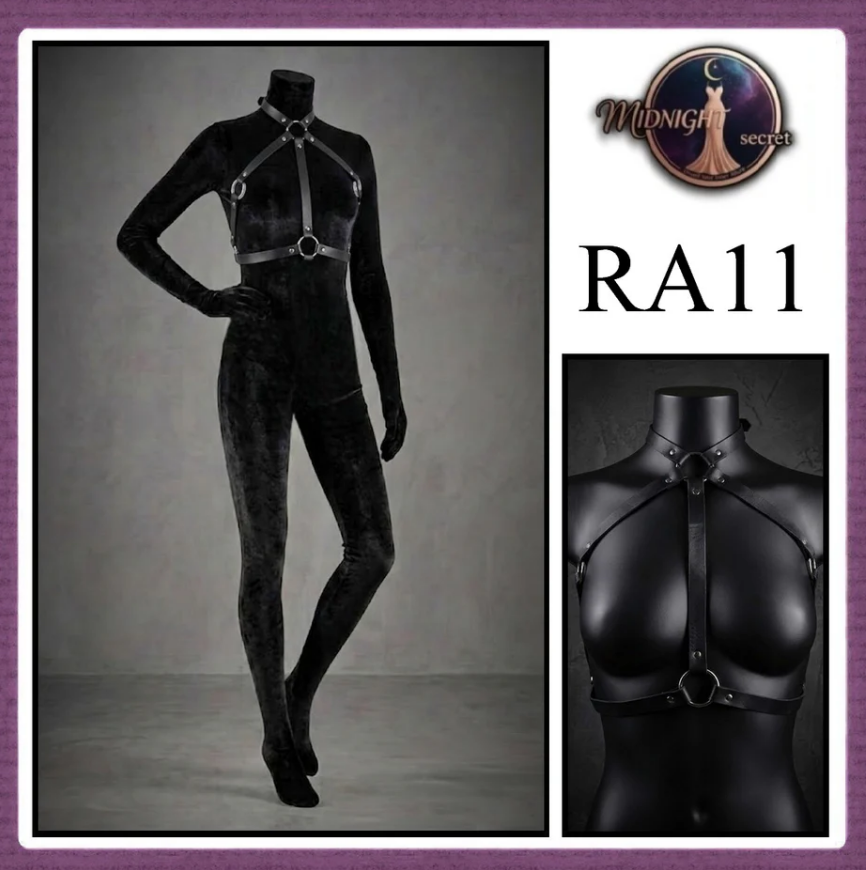 Midnight Body Sexy Harness RA11 - Lingerie Fashion Gothic Streetwear PU Leather