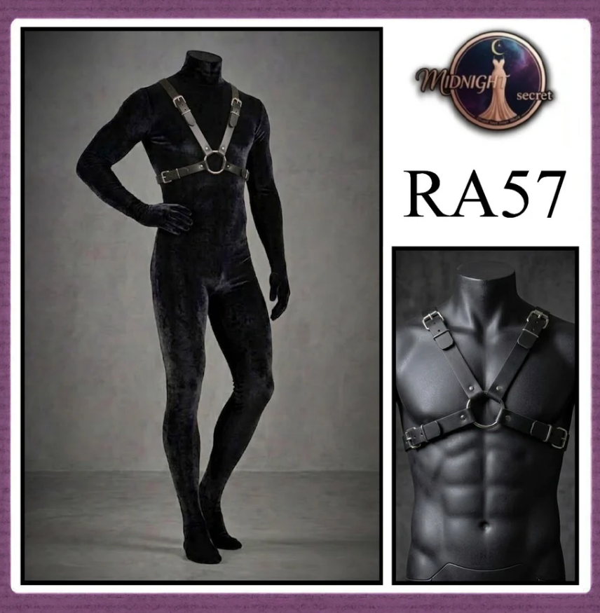 Midnight Body Sexy Harness RA57 - Lingerie Fashion Gothic Streetwear PU Leather