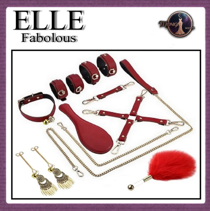 Midnight Set Premium BDSM Fashion Toys ELLE FABOLOUS Warna Red / Merah