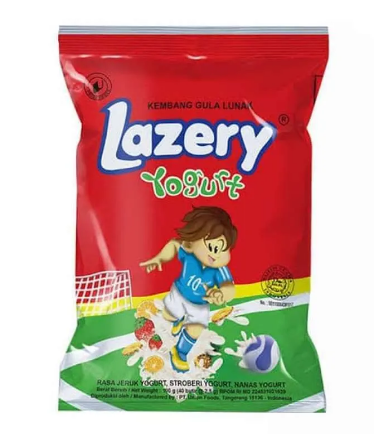 Permen Lazery Yogurt Flavoured Candy / Kembang Gula Lunak Campuran Sugus Rasa Stroberi, Jeruk, Nanas