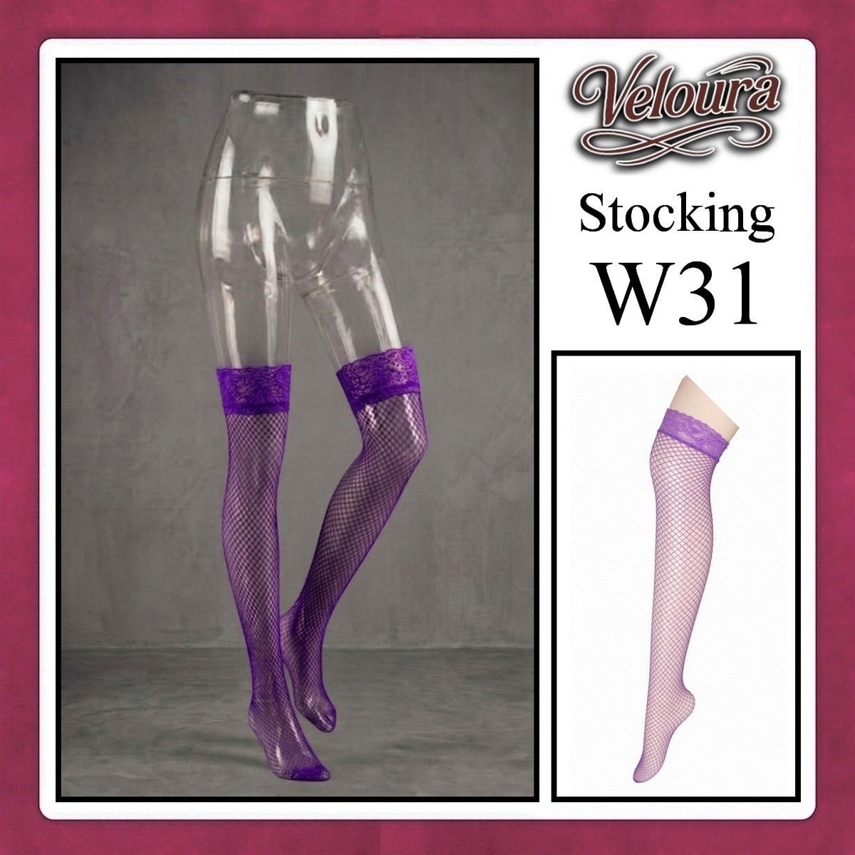 Pekalongan Veloura Stocking Sexy model Jala Renda Flower / Fish Net - W31