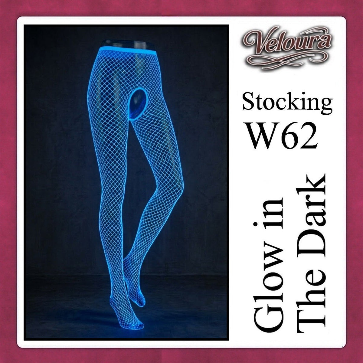 Pekalongan Veloura Stocking Sexy Tinggi Glow in the Dark Lingerie - GITD W60