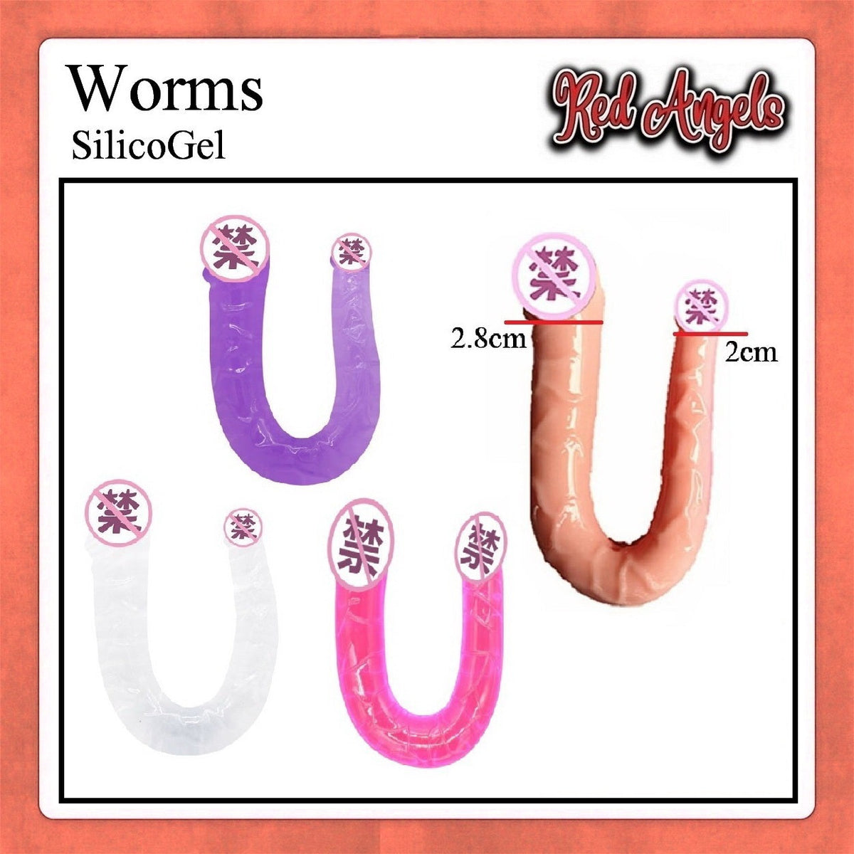 Pekalongan Red Angels Dildo 2 in 1 Worm 4 Warna
