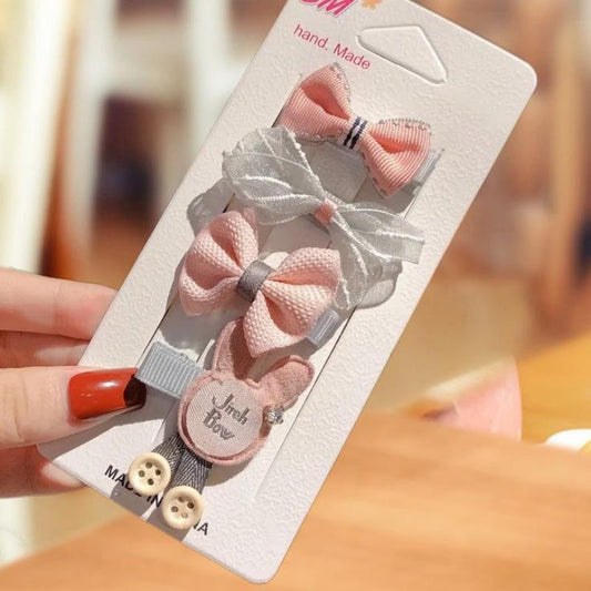 Pekanbaru 4 Pcs Set Jepit Rambut Korea Anak Korean Fashion Hair Clip Lucu