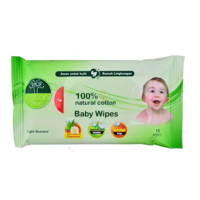 Pekanbaru Cotton Tree Baby Wipes Light Scntd 10'S