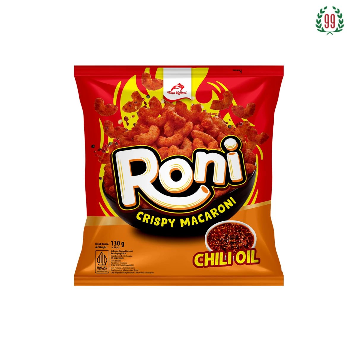 Pekanbaru Dua Kelinci Roni Makaroni Chili Oil 130G