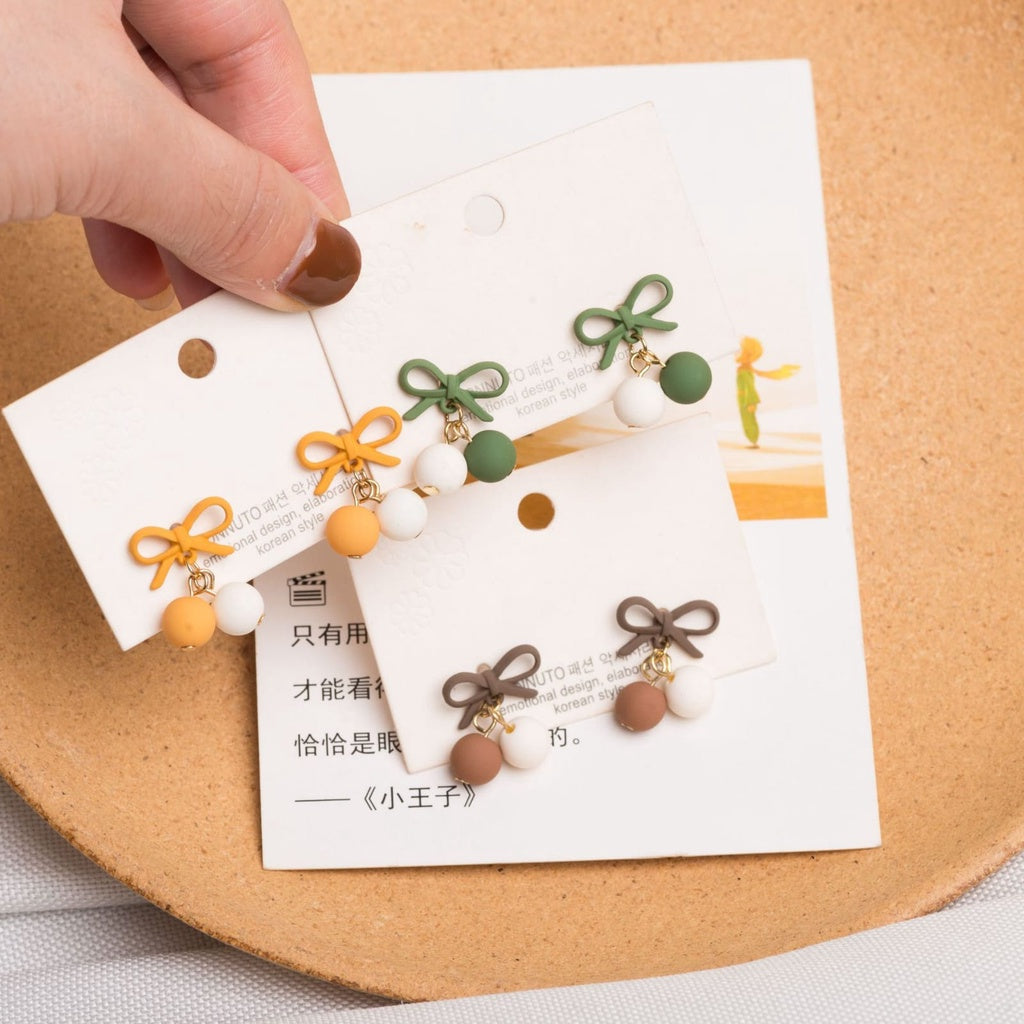 Anting Pita Bola Colorful Anting Lucu Unik Two Tone 2 Warna Cute Woman Earrings Anting Berkualitas Simple Elegan Korean Style