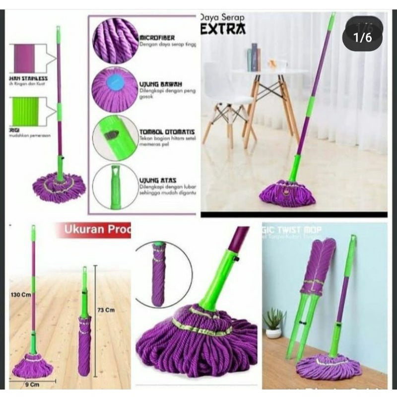Twist MOP Set Alat Pel Otomatis - Alat Pel Praktis - Alat Pel Magic
