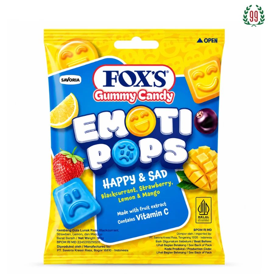 Pekanbaru Fox Gummy Candy Emoti Pops Happy&Sad