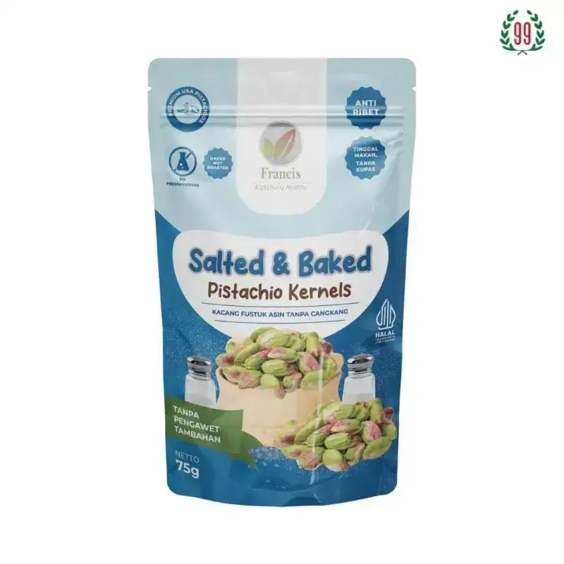 Pekanbaru Francis Salted & Baked Pistachio Kernels 75G
