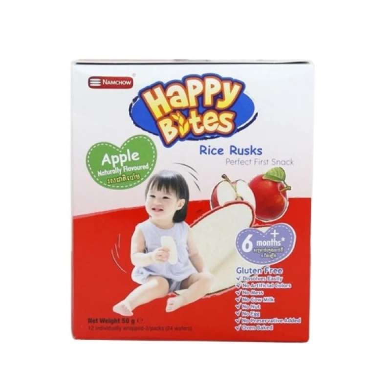 Pekanbaru Happy Bite Rice Rusk Apple 50Gr Box