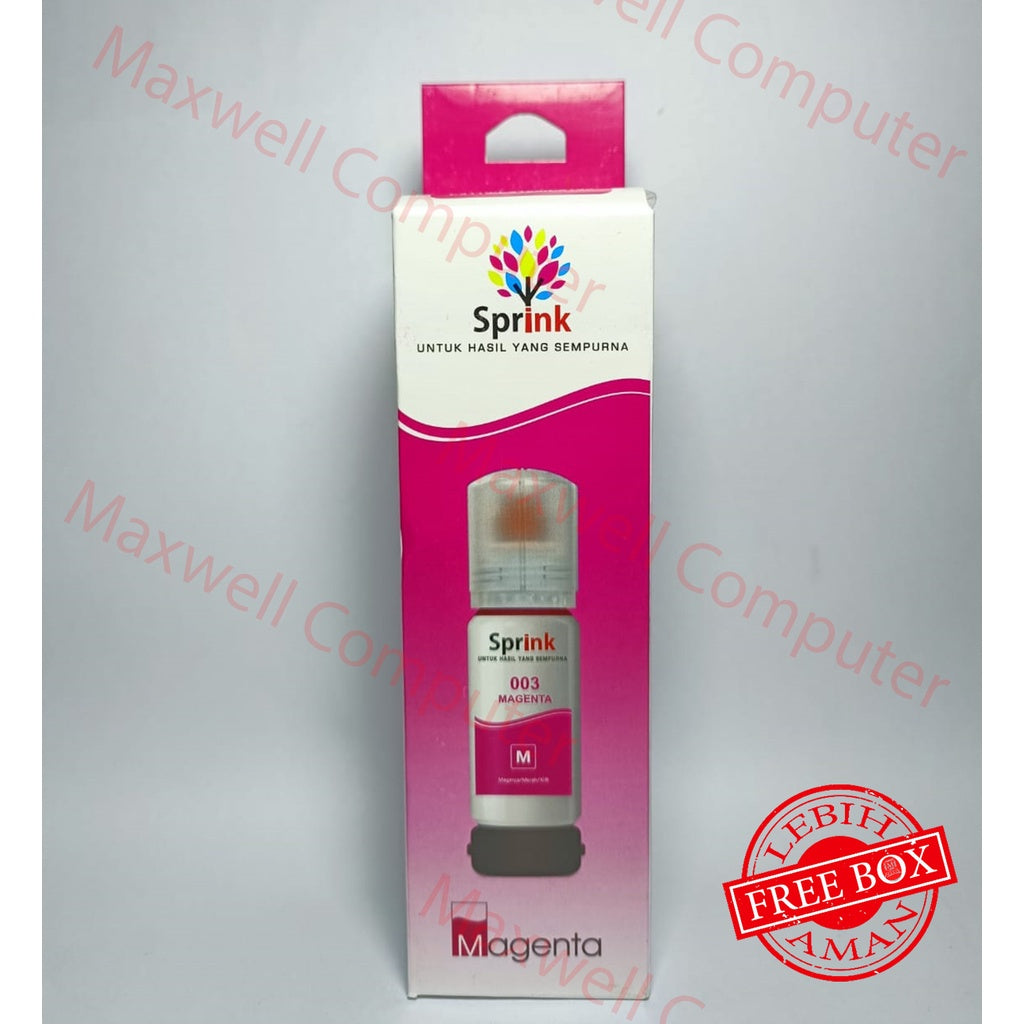 Pekanbaru Tinta Sprink For Epson 003 Magenta / Merah -L1210 L1250 L1256 L3210 L3250 L3256 L5290 L1110 L3110 L3150 L5190
