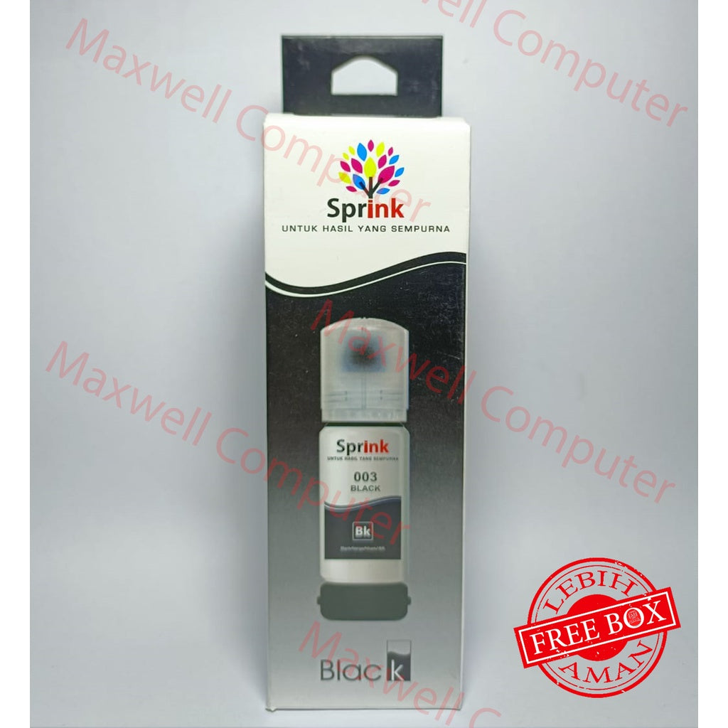 Pekanbaru Tinta Sprink For Epson 003 Black / Hitam -L1210 L1250 L1256 L3210 L3250 L3256 L5290 L1110 L3110 L3150 L5190
