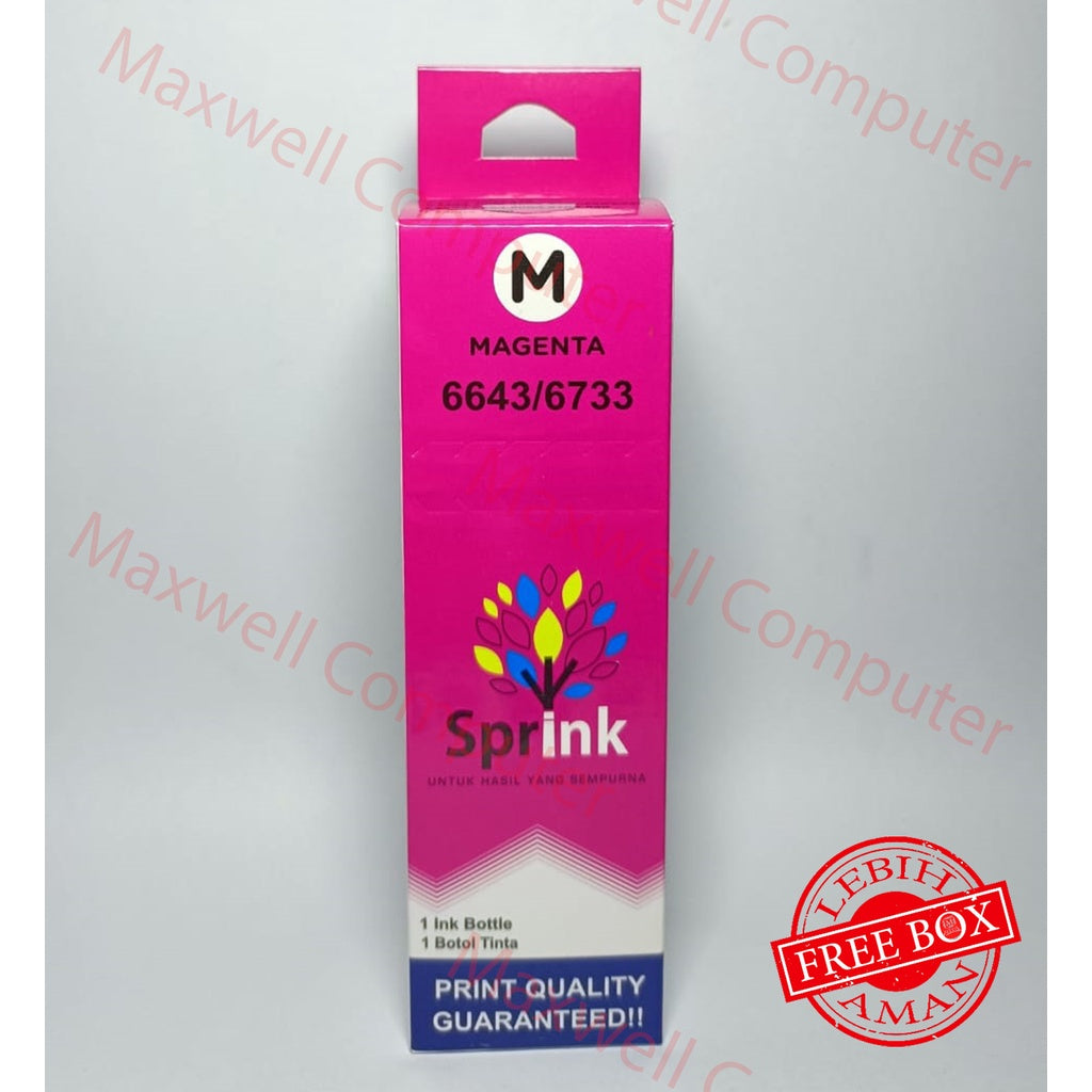 Pekanbaru Tinta Sprink 664 / 673 Magenta / Merah For Epson L100/L110/L120/L121/L220/L300/L310 L350/L360/L365 L455/L550/L555 L565/L655/L800 L810/L850 L1300/L1800