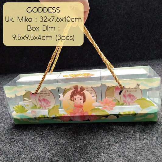 Pekanbaru Mooncake Hampers Box / Kotak Hampers Kue Bulan Mika Isi 3