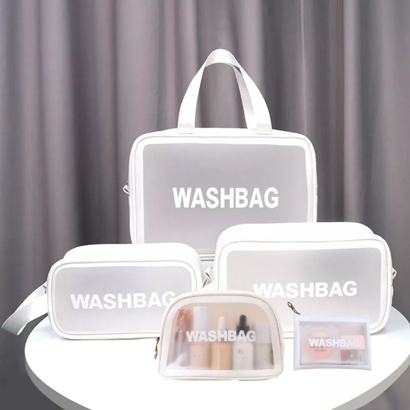 Tas Kosmetik Transparant WASHBAG Pouch Travel Make Up Bag Organizer Dompet Pouch Kosmetik Waterproof