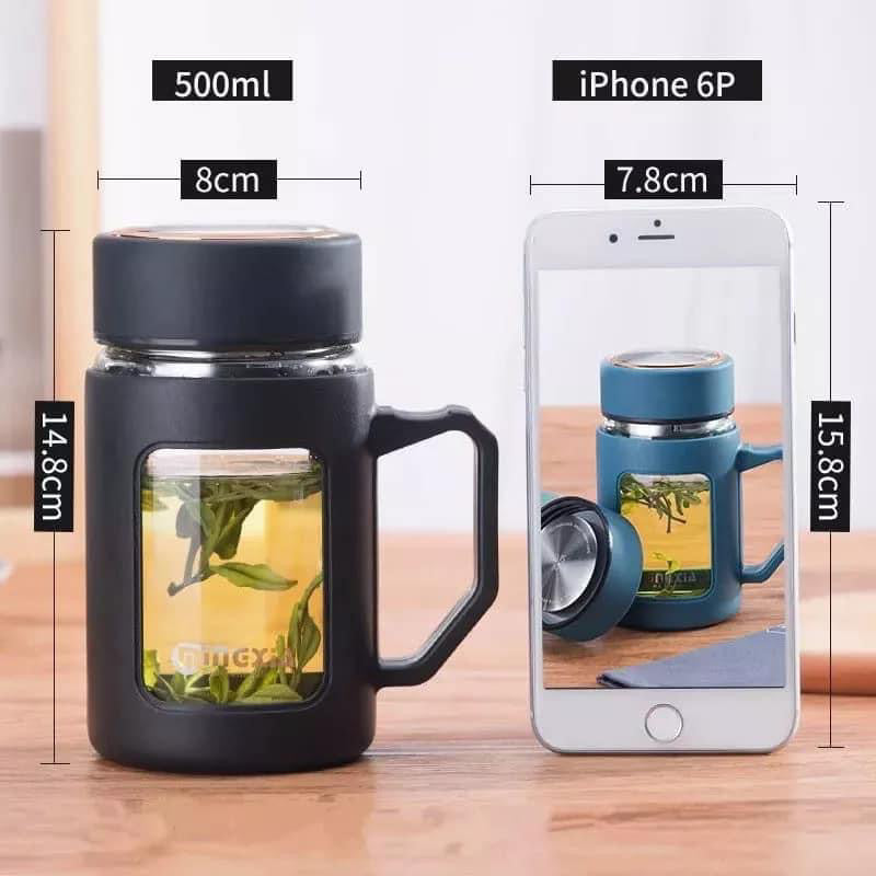 gelas jar kaca warna 500ml / gelas kaca / gelas centel jar kaca/ Oil Pot atau saringan minyak
