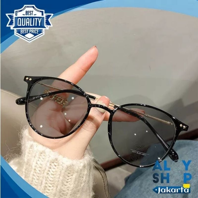 Pekanbaru Kacamata Photochromic Anti Radiasi Bentuk Bulat Bahan Metal Gaya