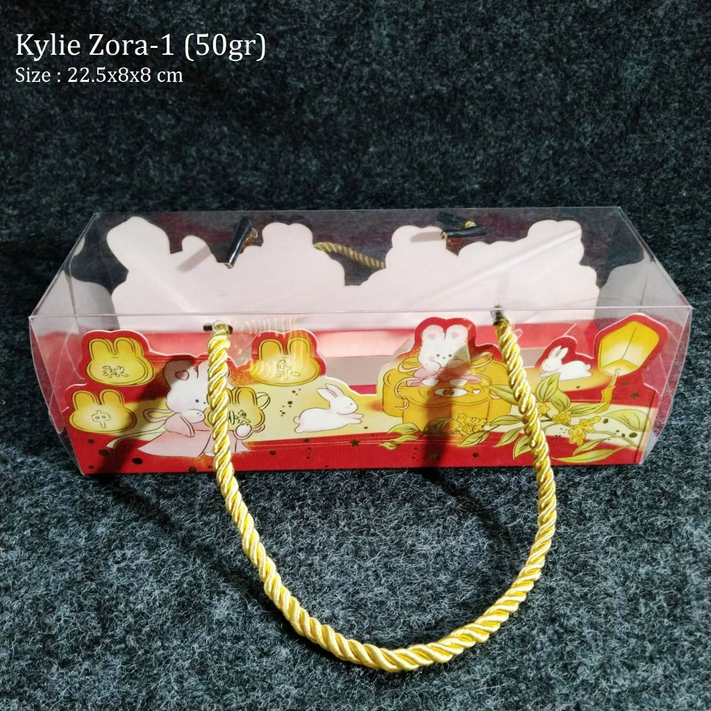 Pekanbaru Mooncake Box / Kotak Kue Bulan Mika Isi 3 Handle Tali