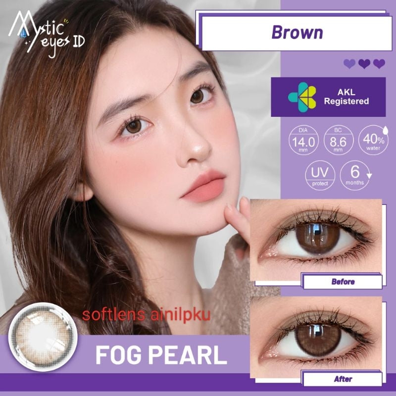Pekanbaru Softlens 14Mm Fog Pearl Mysticeyes Normal Minus