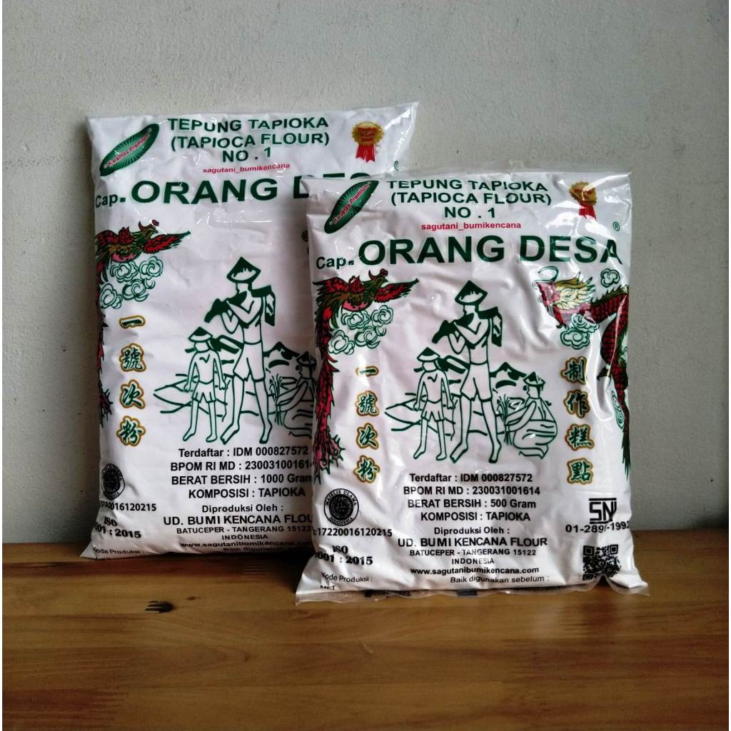 Pekanbaru Tepung Tapioka / Tapioca Flour Cap Orang Desa 500Gr & 1Kg