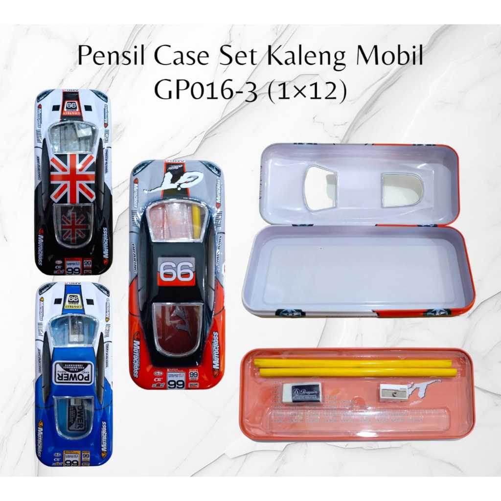 Pekanbaru Pensil Case / Kotak Pensil Set Kaleng Mobil