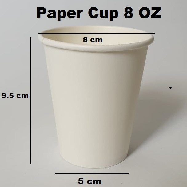 Pekanbaru Paper Cup Putih / Gelas Kertas Ukuran 4 Dan 8 Oz Per Pack
