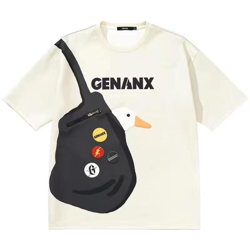 Kaos Oversize Bebek Genanx Kantong Tas Kaus Gambar 3d Waistbag Ducky Baju Serbaguna Motif Unik Tshirt With Bag
