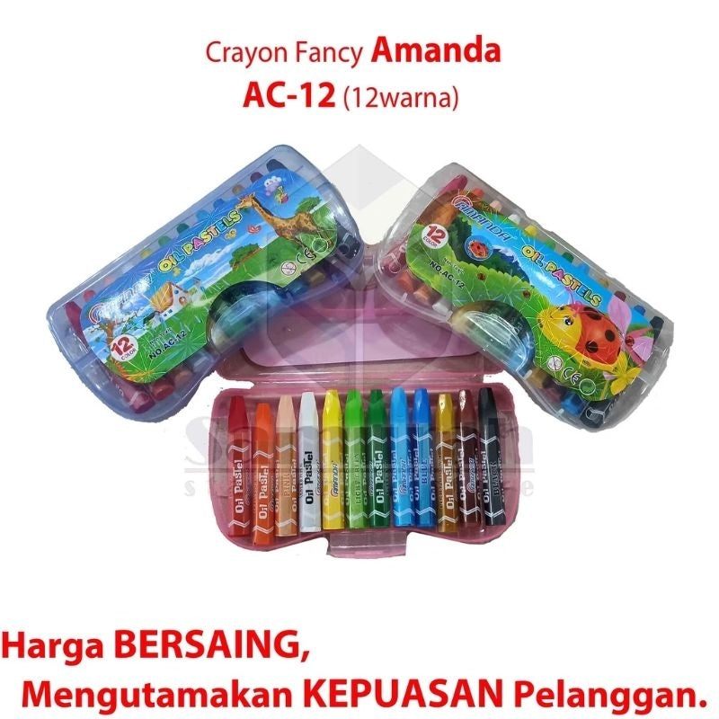 Pekanbaru Crayon Fancy Murah Isi 12 Warna / Krayon Minyak Motif 12 Batang / Oil Pastel 12