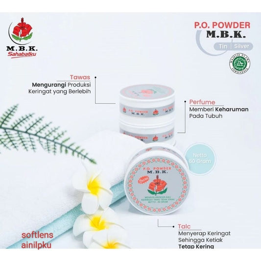 Pekanbaru Mbk M.B.K Tin Kemasan Putih \ Silver - Bedak Deodorant Bubuk 60Gr