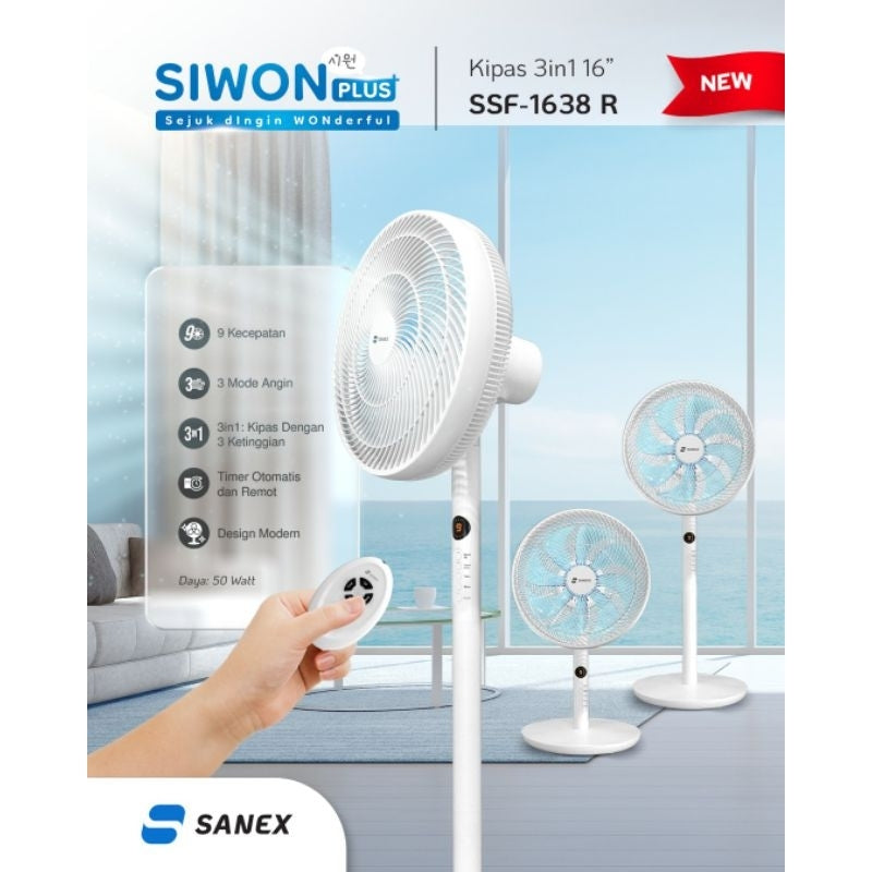 Pekanbaru Sanex - Kipas Angin Sanex Siwon Plus Ssf-1638 Dan Ssf-1638 R 16 Inch / Stand Fan Sanex