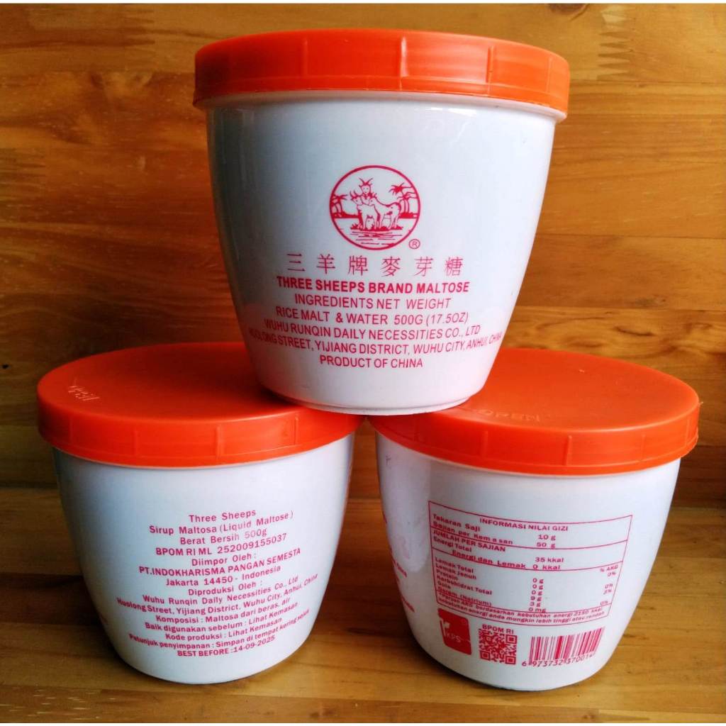 Pekanbaru Three Sheeps Brand Maltose / Liquit Maltose / Sirup Maltose 500Gr