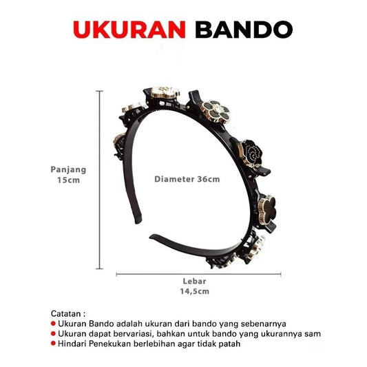 Pekanbaru Pengikat Bandana Penjepit Rambut Wanita Cewek Bando 2In1 Include Ikat Jepit