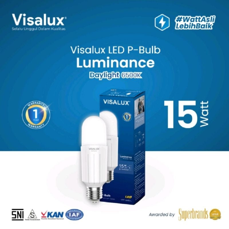 Pekanbaru Lampu Led Visalux Luminance P-Bulb Cahaya Putih E27 9W 12W 15W