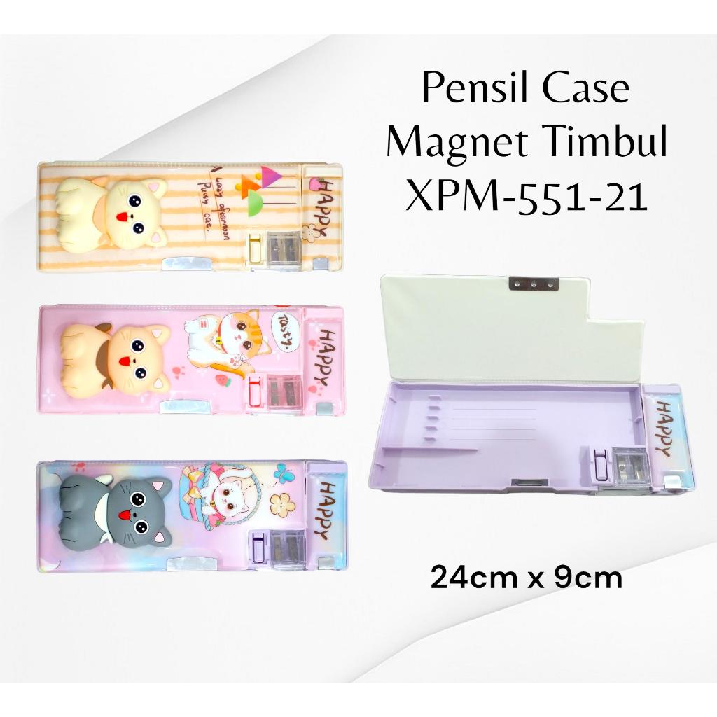 Pekanbaru Pensil Case Magnet Timbul /Kotak Pensil Motif Timbul Motif Cewk