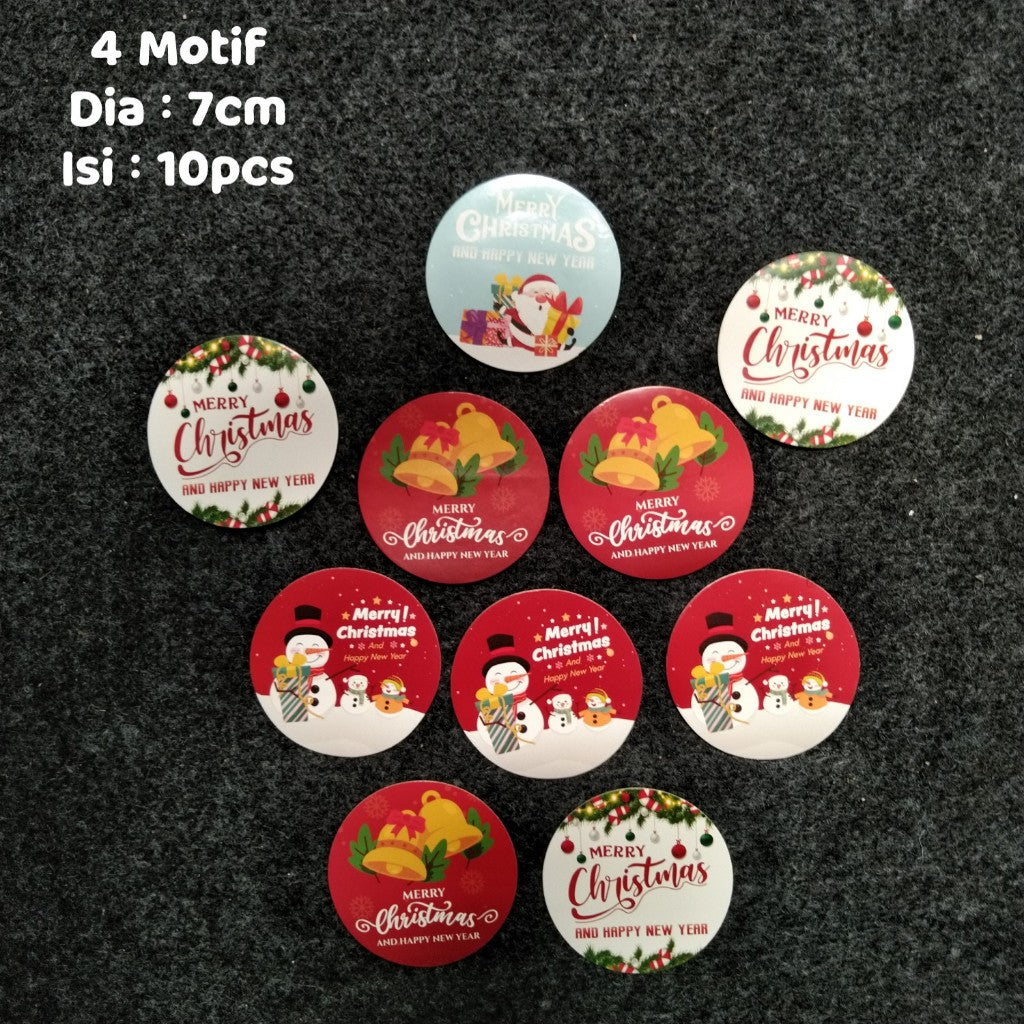 Pekanbaru Sticker Hampers Natal Bulat Per Pack