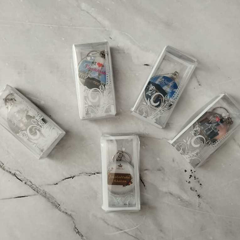 Souvenir Pernikahan/Oleh2 Haji dan Umroh Gantungan Kunci Mekah KEMAS MIKA (Per 1 PCS)