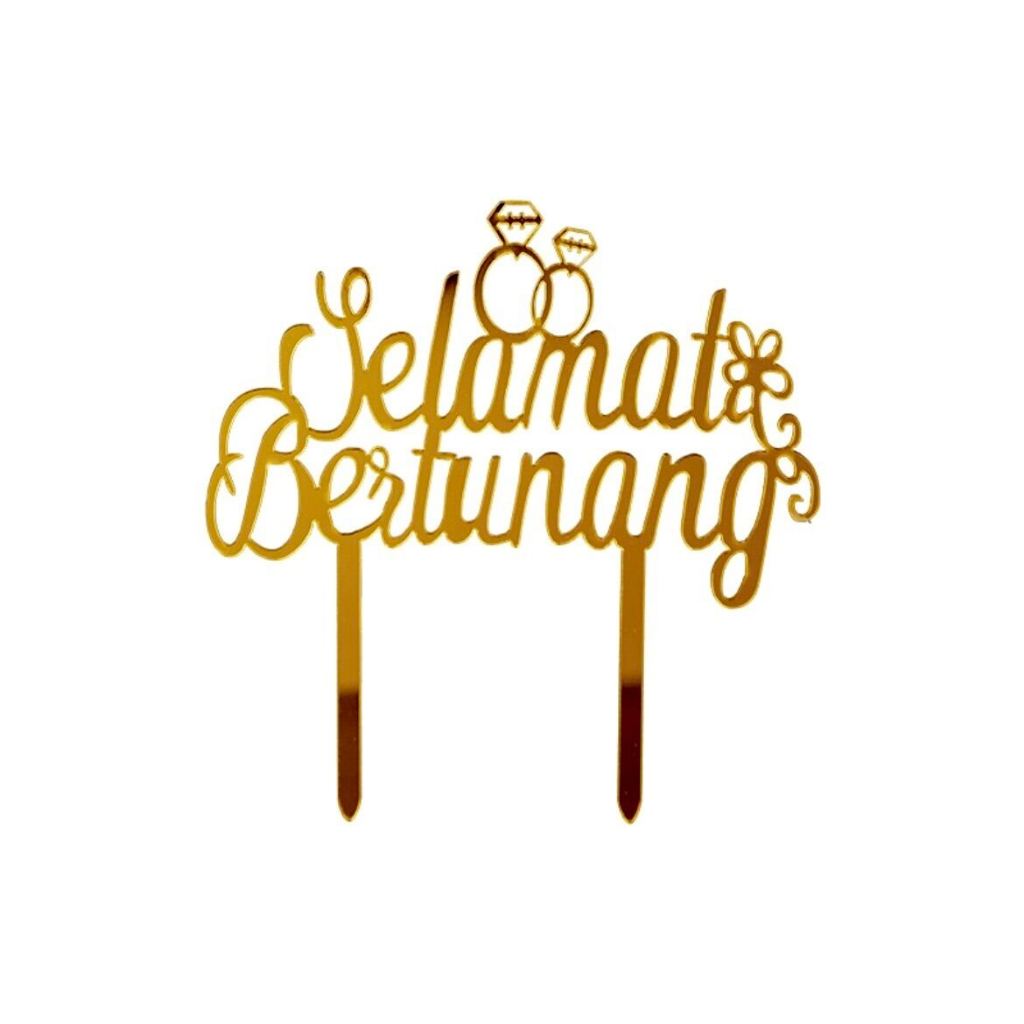 Pekanbaru Cake Topper Akrilik Happy Anniv / Happy Valentine / Happy Wedding (Instan Only)