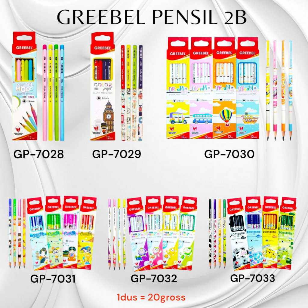 Pekanbaru Greebel Pensil 2B/ Pensil Grebel Karakter Lucu