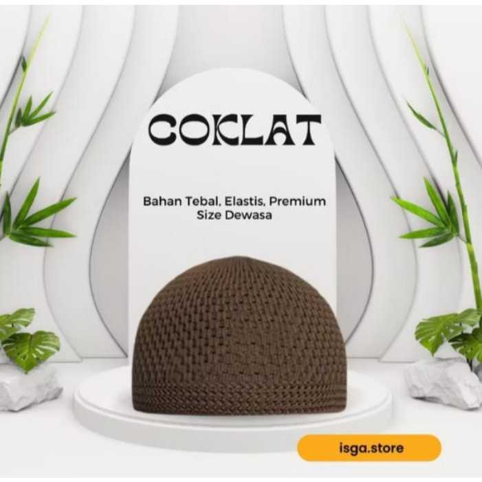 Peci Rajut Elastis Dewasa / Peci Haji / Kopiah Rajut / Peci Rajut Polos Tebal