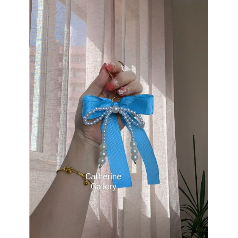 Pekanbaru Gantungan Kunci Pita Mutiara Cherlyn / gantungam tas wanita