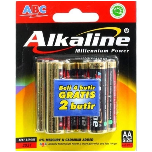 Pekanbaru Baterai Alkaline Abc Aaa / Aa / Baterai Remot A3 / A2 Isi 6Pcs